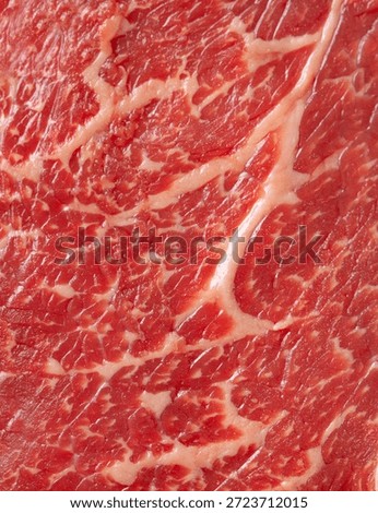 Raw Beef steak texture macro shot. Close up. Copy space.