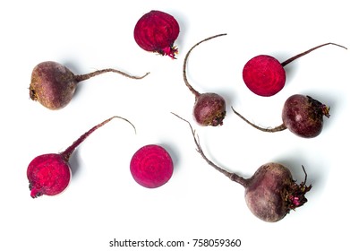 Raw Beet Root Isolated On White Background 