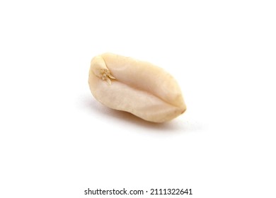 Raw blanched peanut isolated on white background macro - Shutterstock ID 2111322641