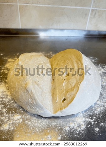 Similar – Image, Stock Photo The bread dough has risen nicely in the proofing basket