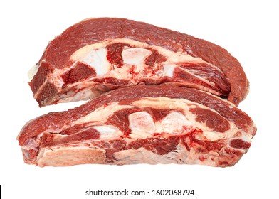 Raw briskets isolated on white raw beef brisket meat on a white background