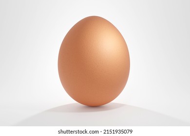 Raw brown egg isolated on white background with studio lighting. Fresh chicken egg representing healthy ingredients containing proteins and organic alimentation. Nutritious farm grown aliment to eat. - Shutterstock ID 2151935079