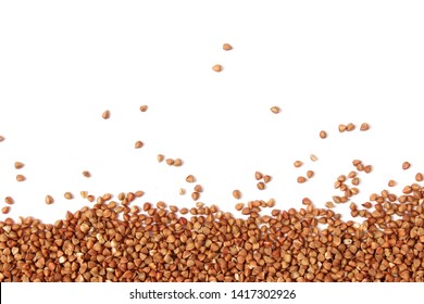 Raw Buckwheat Isolated On White.
