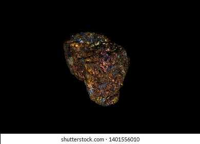 Raw Chalcopyrite Mineral on Black - Shutterstock ID 1401556010