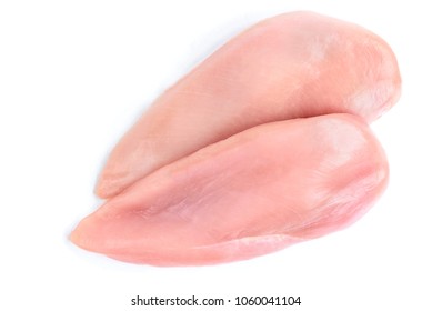 Raw chicken breast isolated on white background. - Shutterstock ID 1060041104