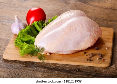 Raw Chicken Breast With Skin