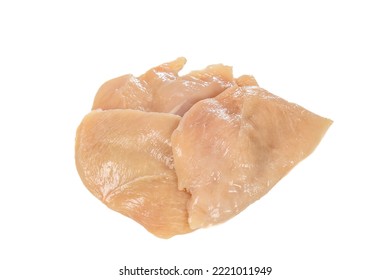 Raw Chicken Cutlets Isolated On A White Background