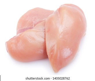 raw chicken fillet isolated on white background