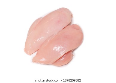 Raw chicken fillet isolated on white background. 