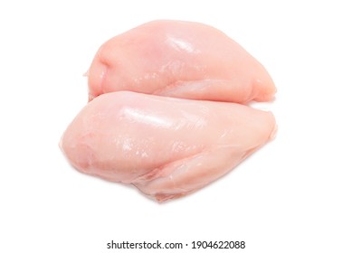 Raw chicken fillet isolated on white background.  - Shutterstock ID 1904622088
