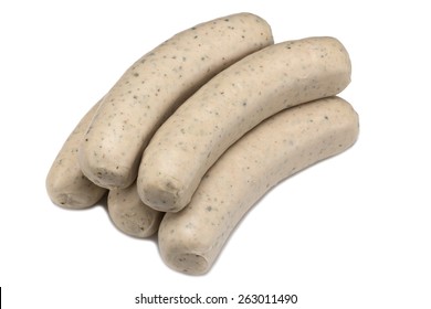 Raw Chicken Sausage Isolated On White Background