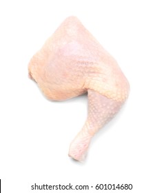 Raw Chicken Thigh On White Background