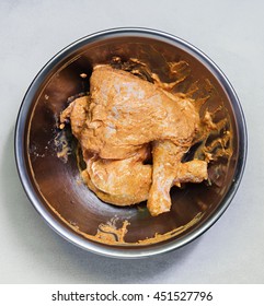 Raw Chicken In Yogurt Marinade.