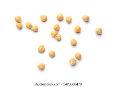 Raw Chickpea On White Background