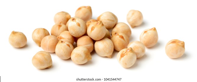 Raw Chickpeas Isolated On White