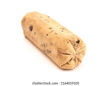 Raw Chocolate Chip Cookie Dough On A White Background