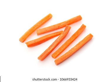 Raw Chopped Carrot Isolated On A White Background