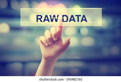 Raw Data Concept With Hand Pressing A Button 