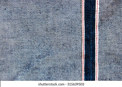 Raw Denim Jeans Red Selvedge Texture, Japan Raw Denim Jeans.