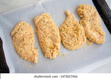 Raw Double Breaded Chicken Cutlets