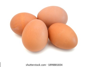 Raw Eggs Isolated On White Background