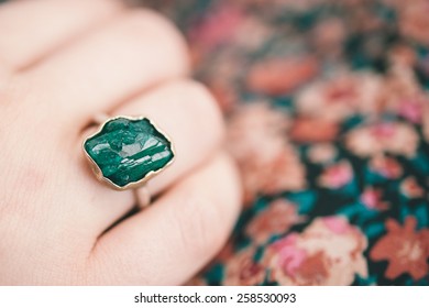 Raw Emerald Ring.