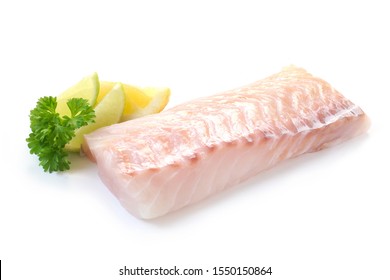 Raw Fillet Of Cod Isolated On White