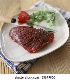 Raw Flank Steak Fillet