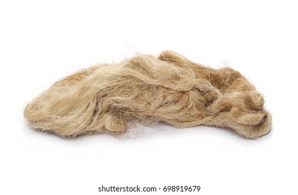 Raw Flax Fiber Isolated On White