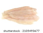 raw flounder fillet isolated on a white background