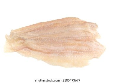 raw flounder fillet isolated on a white background