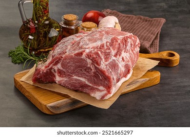 Raw fresh pork neck meat for cooking