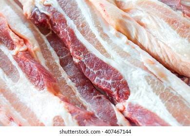 Raw Fresh Thick Slice American Bacon Pattern Sell In Fresh Market
