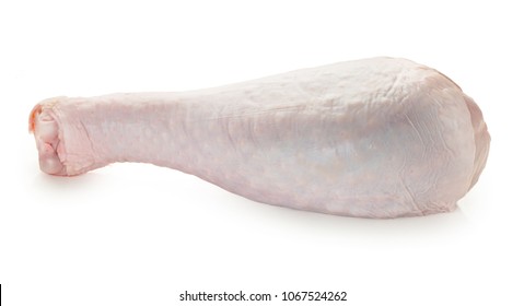 Raw, Fresh Turkey Shin, Drumstick, Isolated On White Background