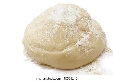 Raw Fresh	Yeast Dough Isolated On White