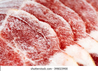 Raw Frozen Meat. Texture