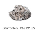 Raw granite isolated on a white background. A type of felsic intrusive igneous rock that is granular and phaneritic in texture. 