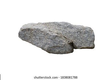 Raw Of Granite Rock Isolated On White Background. Granite Is An Intrusive Igneous Coarse Grained Rock.