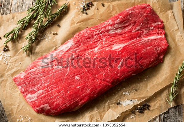 Raw Grass Fed Flank\
Steak Ready to Season