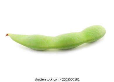 Raw Green Edamame Pod On White Background