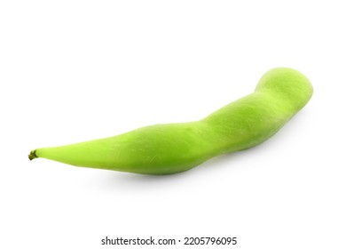 Raw Green Edamame Pod On White Background