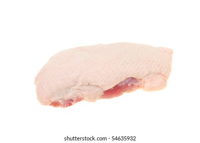 Raw Gressingham Duck Breast Isolated On White