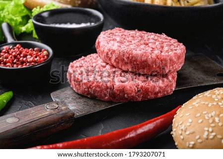 Similar – Foto Bild Food background with raw white radish with greens on light kitchen table with cutting board and knife, top view