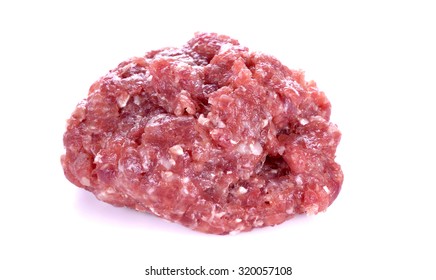 Raw Ground Beef Isolated On White Background