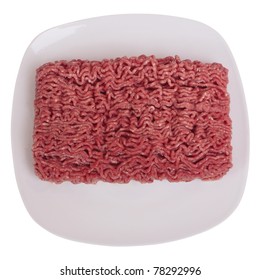 Raw ground beef. Isolated on white, with clipping path.