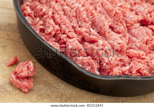 Raw Ground Bison Buffalo Meat On Stock Photo Edit Now 85251841