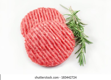 Raw Hamburger Meat, Isolated