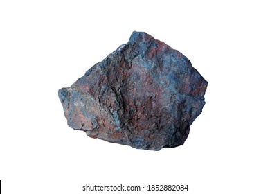 Raw Of Hematite (haematite, Iron Ore) Mineral Stone Isolated On White Background.