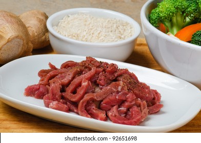 Raw ingredients for an Asian style stir-fry dinner - Powered by Shutterstock