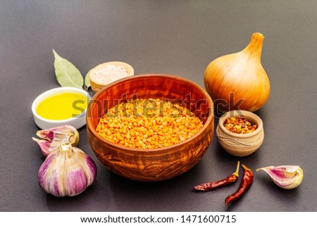 Similar – Foto Bild Indische Linsensuppe dal (dhal) in einer Schüssel auf Holztisch